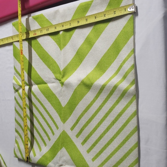 Lime green designs on one side  3 new never used throw pillow covers - Picture 2 of 4